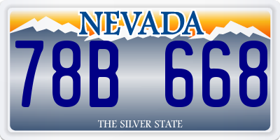 NV license plate 78B668