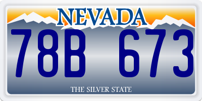 NV license plate 78B673