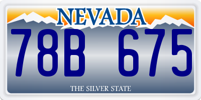 NV license plate 78B675