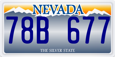 NV license plate 78B677