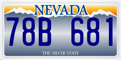 NV license plate 78B681