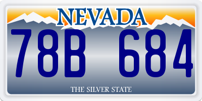 NV license plate 78B684