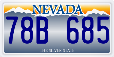 NV license plate 78B685