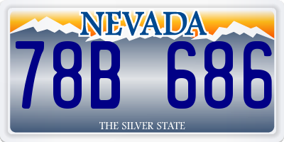 NV license plate 78B686