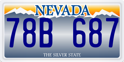 NV license plate 78B687