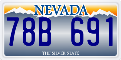 NV license plate 78B691