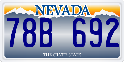 NV license plate 78B692