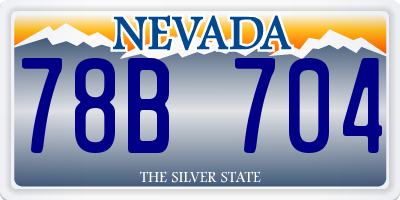 NV license plate 78B704
