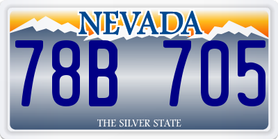 NV license plate 78B705
