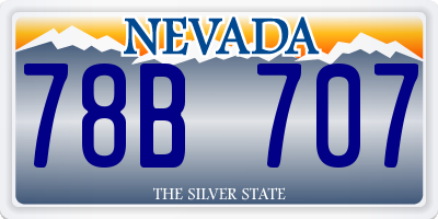 NV license plate 78B707