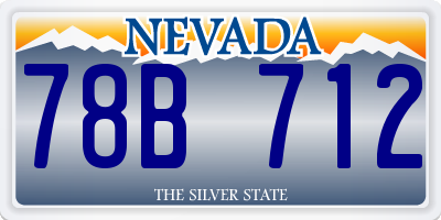 NV license plate 78B712