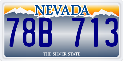 NV license plate 78B713