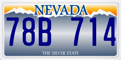 NV license plate 78B714
