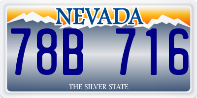 NV license plate 78B716