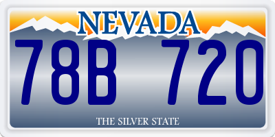 NV license plate 78B720