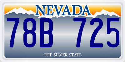 NV license plate 78B725