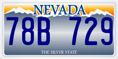 NV license plate 78B729