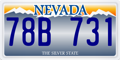 NV license plate 78B731