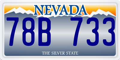 NV license plate 78B733