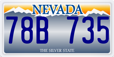 NV license plate 78B735