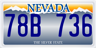 NV license plate 78B736