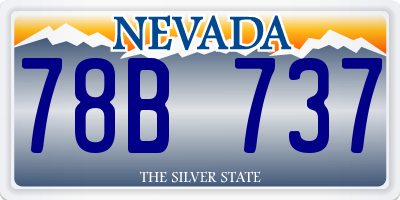NV license plate 78B737