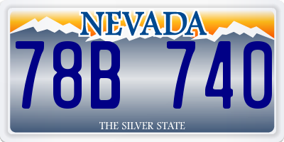 NV license plate 78B740