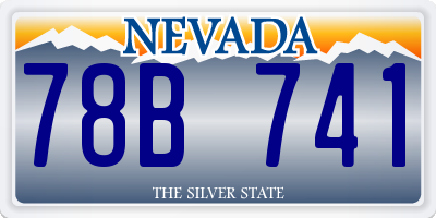 NV license plate 78B741
