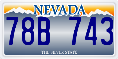 NV license plate 78B743