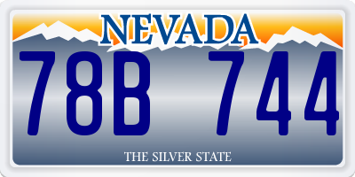 NV license plate 78B744