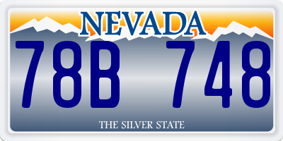 NV license plate 78B748