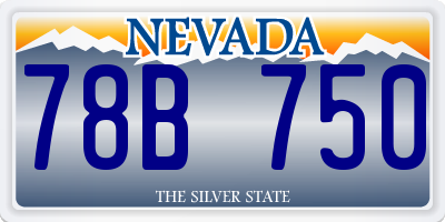 NV license plate 78B750