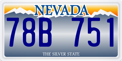 NV license plate 78B751