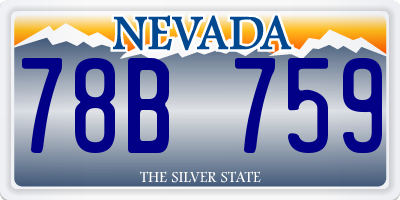NV license plate 78B759