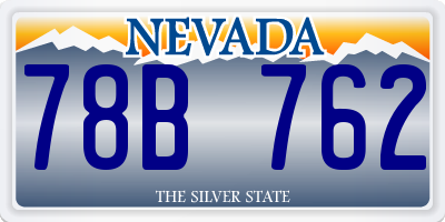 NV license plate 78B762