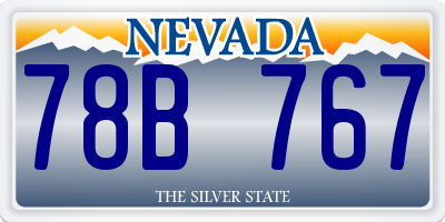 NV license plate 78B767