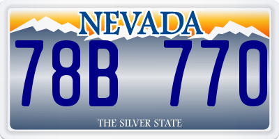 NV license plate 78B770
