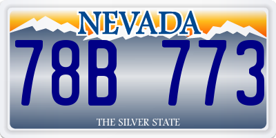 NV license plate 78B773