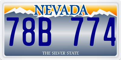 NV license plate 78B774