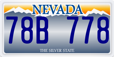 NV license plate 78B778