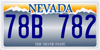 NV license plate 78B782