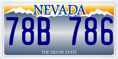 NV license plate 78B786