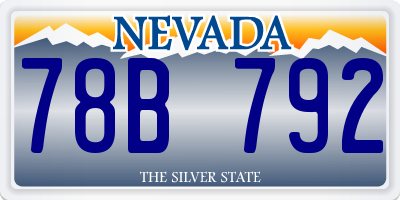 NV license plate 78B792