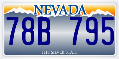 NV license plate 78B795