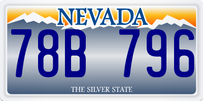 NV license plate 78B796