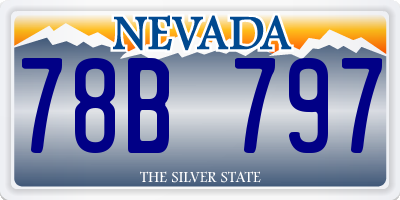 NV license plate 78B797