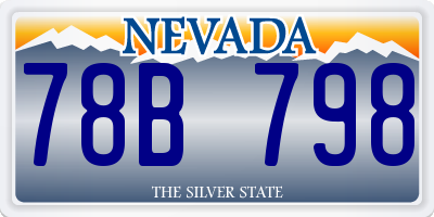 NV license plate 78B798