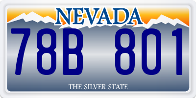 NV license plate 78B801