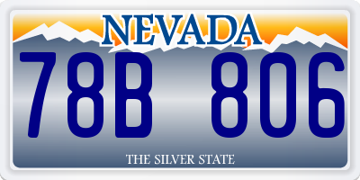 NV license plate 78B806