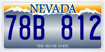 NV license plate 78B812